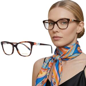 Emilio Pucci Tortoiseshell Cat Women’s Eyeglasses - Brown